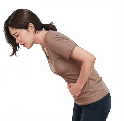 맹장염 초기증상을 보이는 여성 3