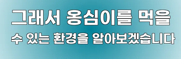  그래서 옹심이를 먹을 수 있는 환경을 알아보겠습니다