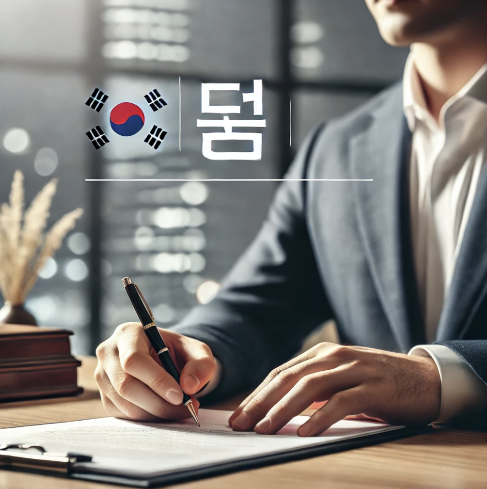 퇴직 소득 관련 서류에 서명하는 비즈니스 임원의 모습