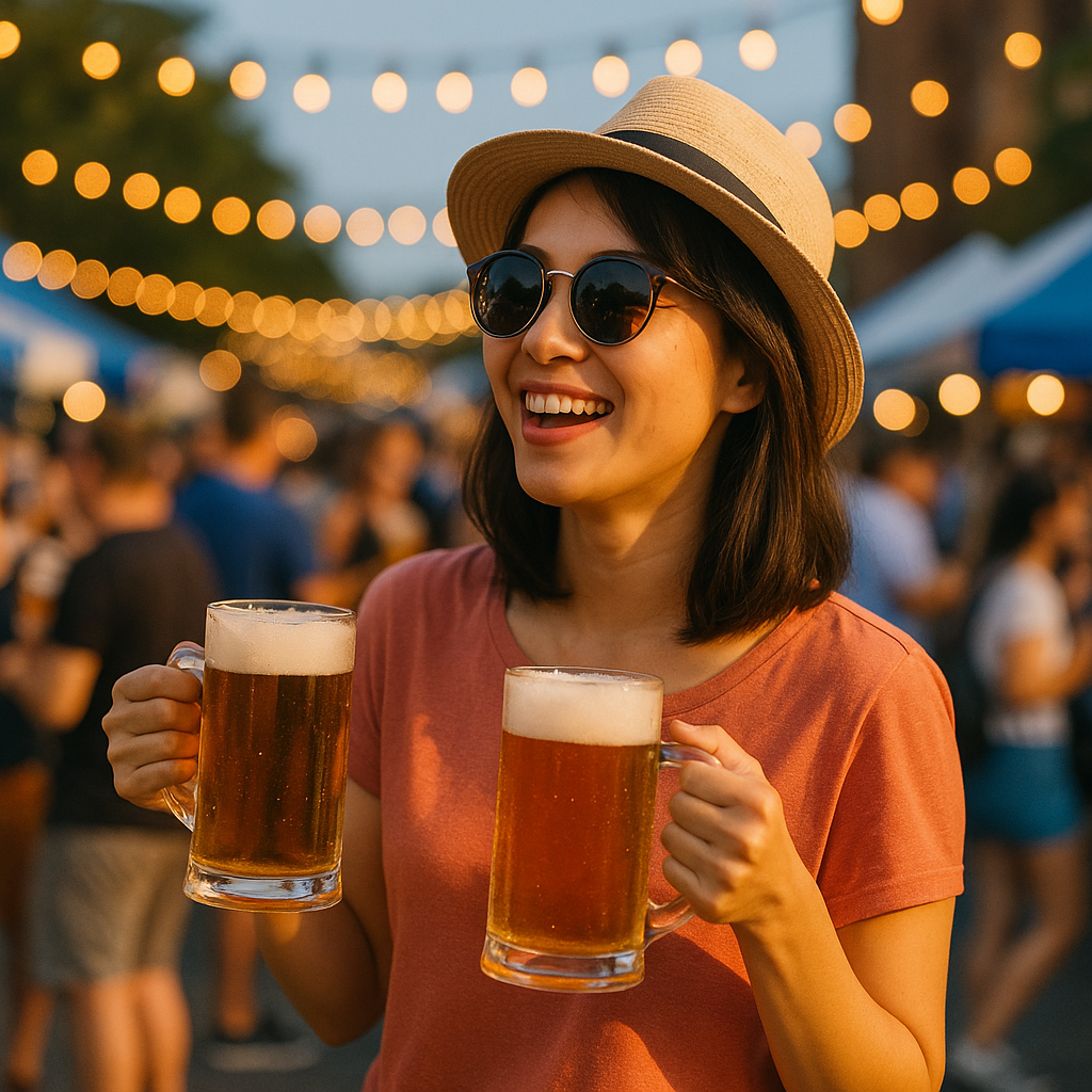 맥주 들고 있는 여자