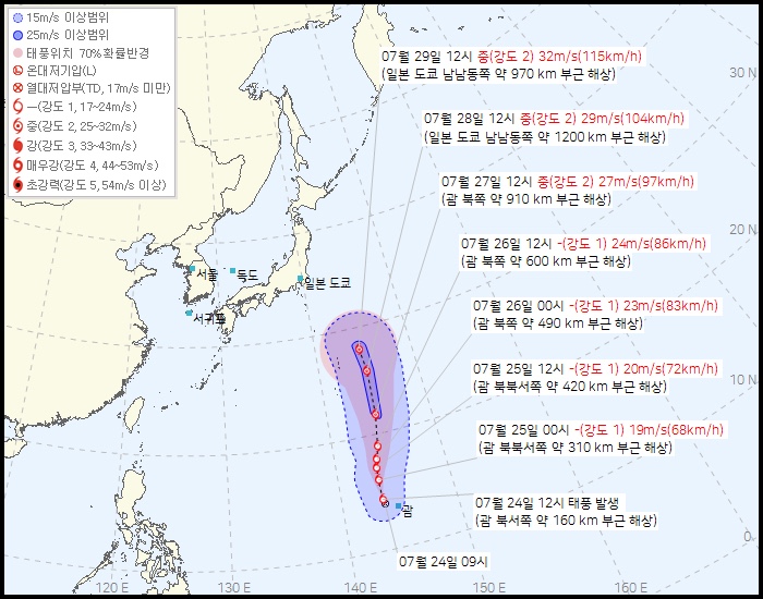 7&middot;8&middot;9호 태풍 동시 북상중 (9호 크로사)