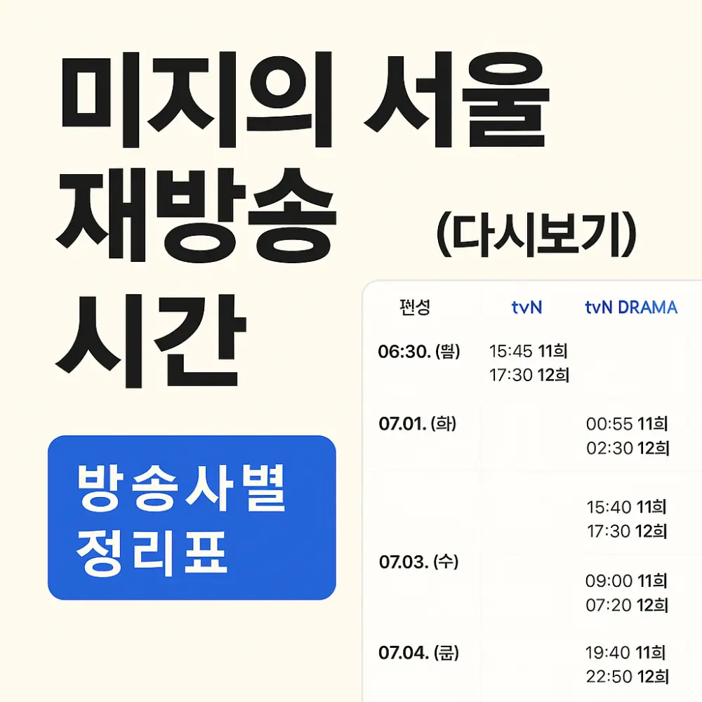 미지의서울-재방송시간-썸네일