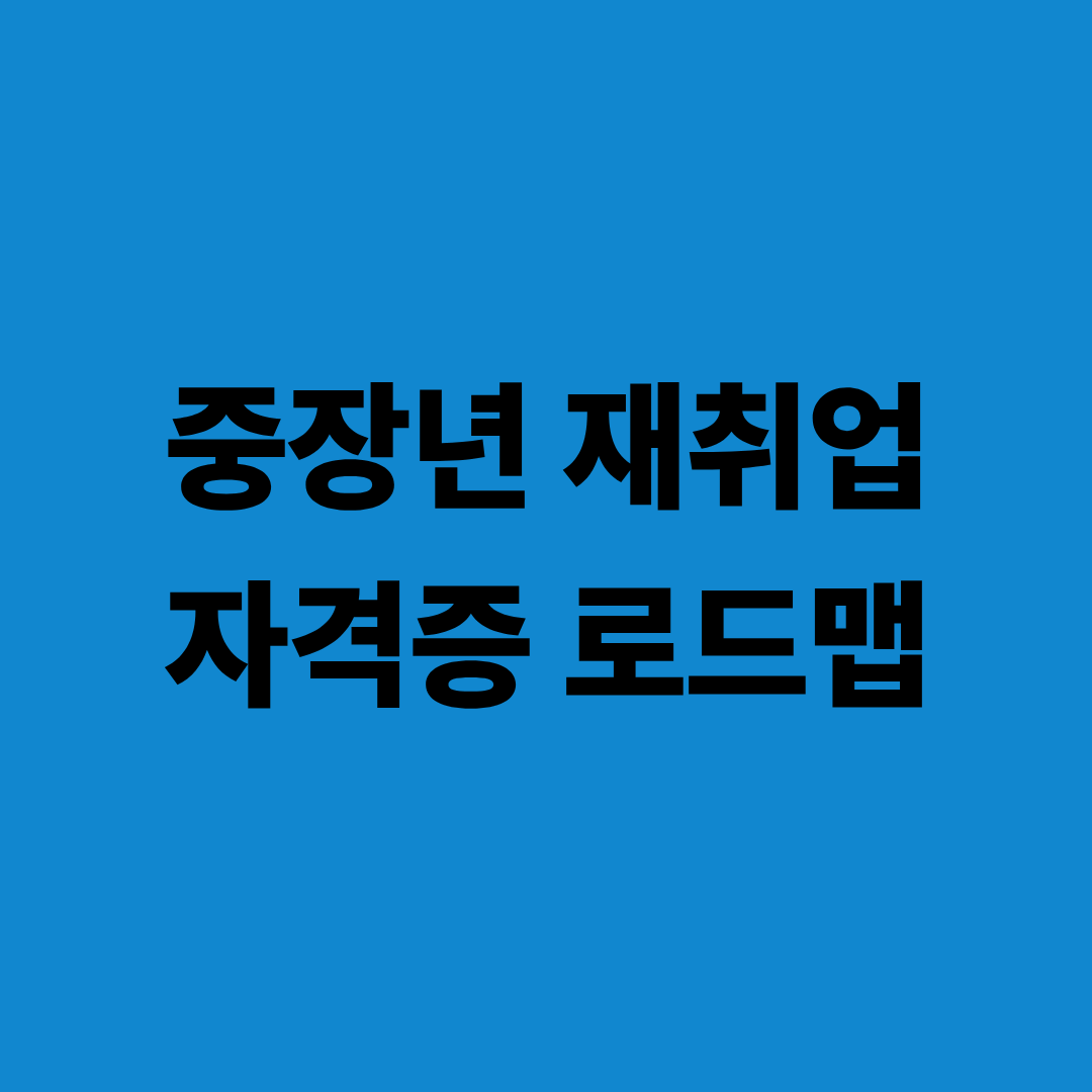 중장년 재취업을 위한 자격증 로드맵을 구조적으로 정리한 이미지