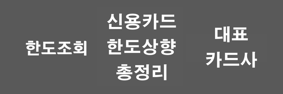 신용카드 한도상향 총정리