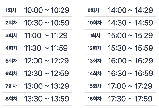 회차제-시간정보
