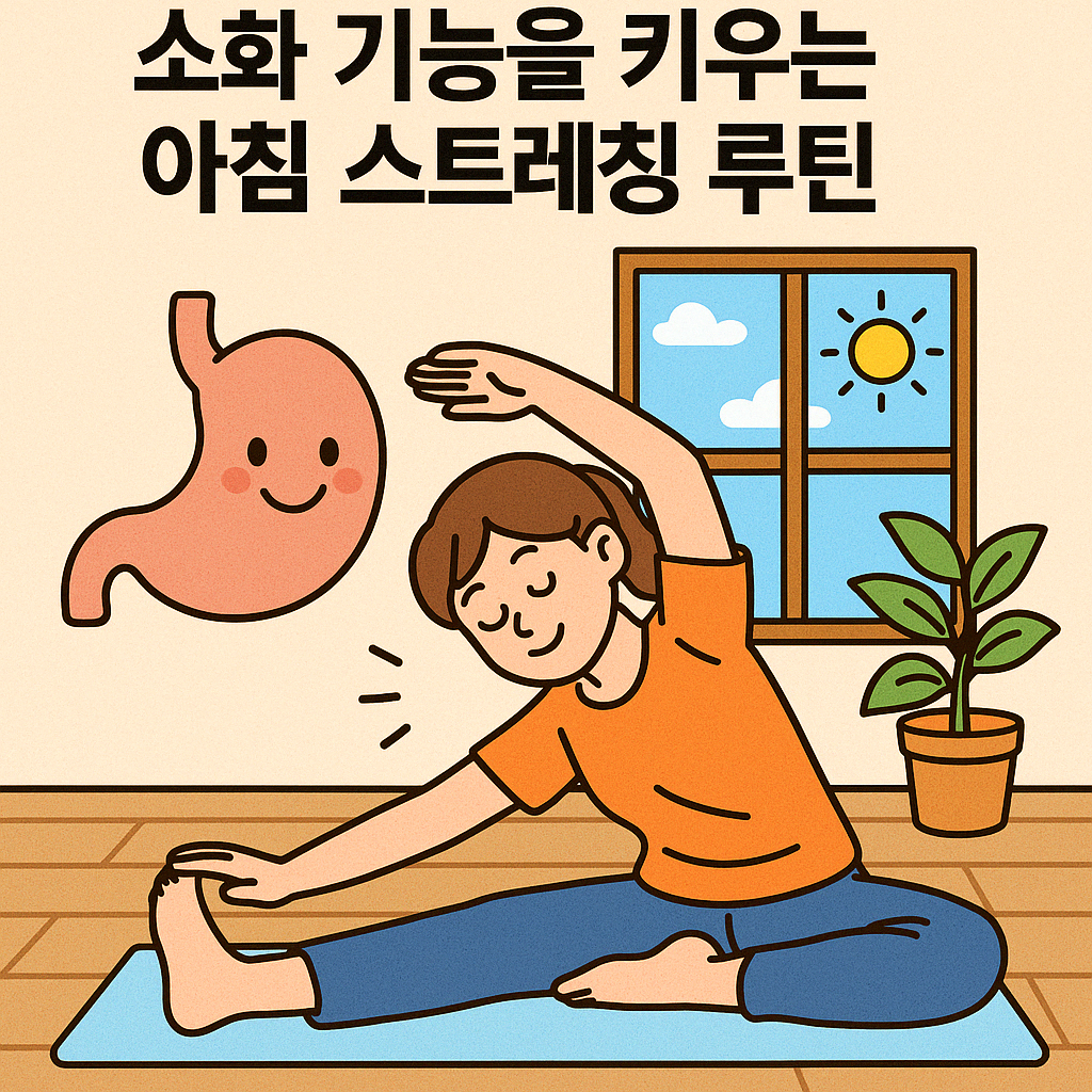 소화 기능 강화하는 아침 스트레칭 루틴 이미지