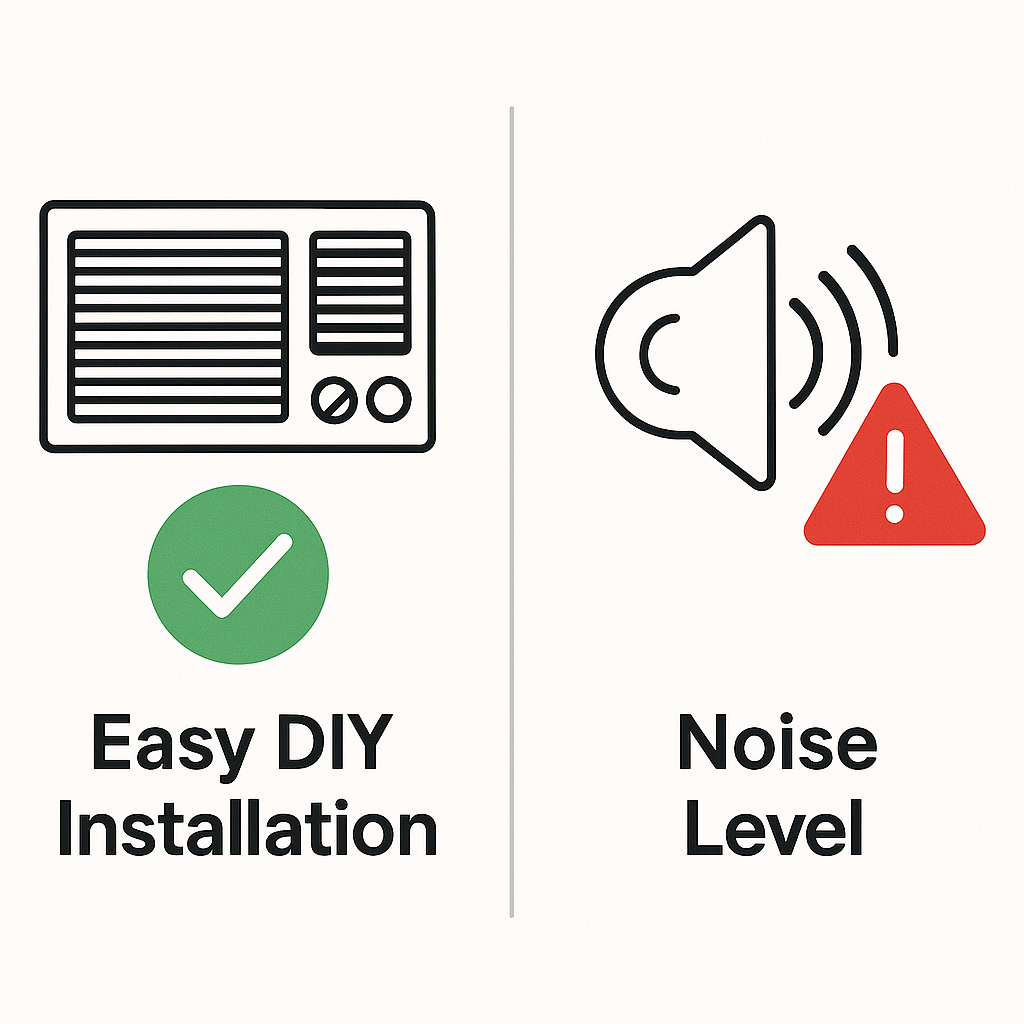 벽걸이 에어컨 vs 창문형 에어컨 비교표