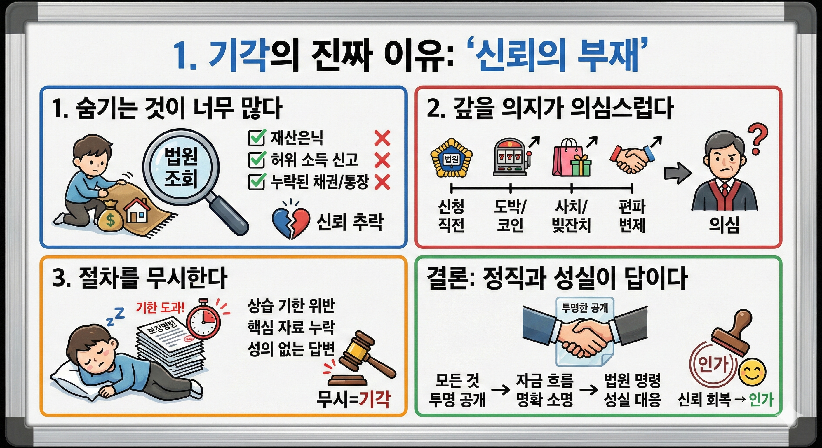 개인회생 서류 넣기 전 필독! 기각 결정문에서 가장 많이 보이는 사유 총정리
