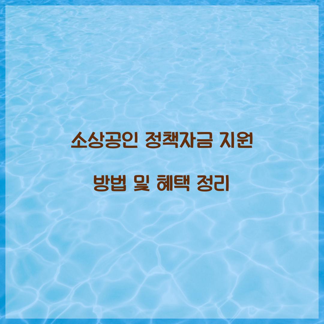 소상공인 정책자금