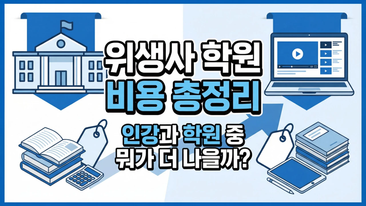 위생사 학원 비용과 인강 독학 비용 비교를 정리한 대표이미지