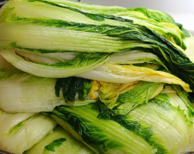 절임배추 헹구기