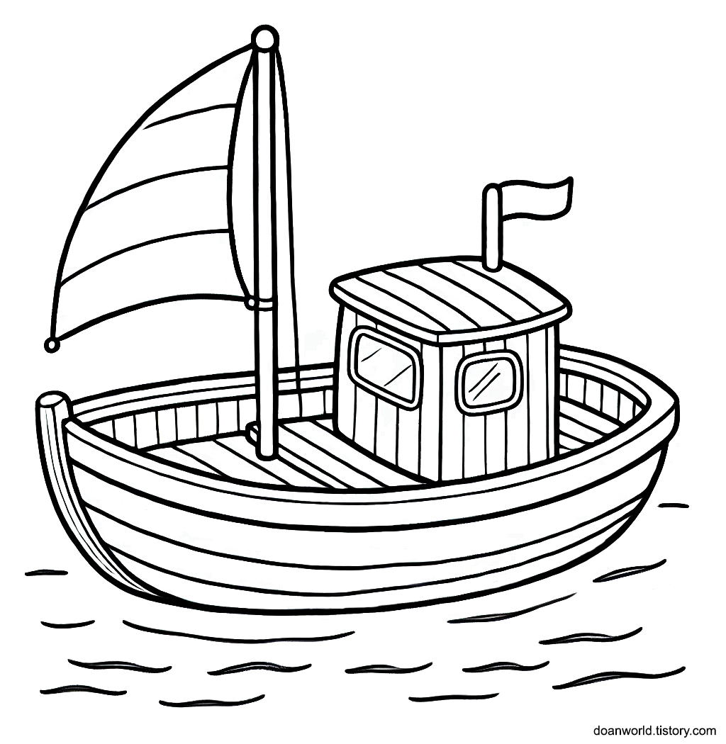 배 보트 색칠공부 도안