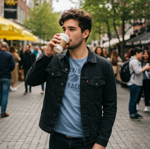 커피를 마시는 사람