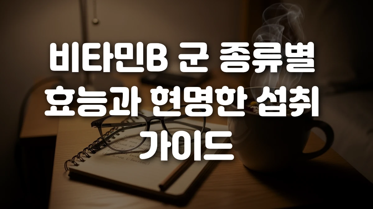 비타민B 군 종류별 효능과 현명한 섭취 가이드