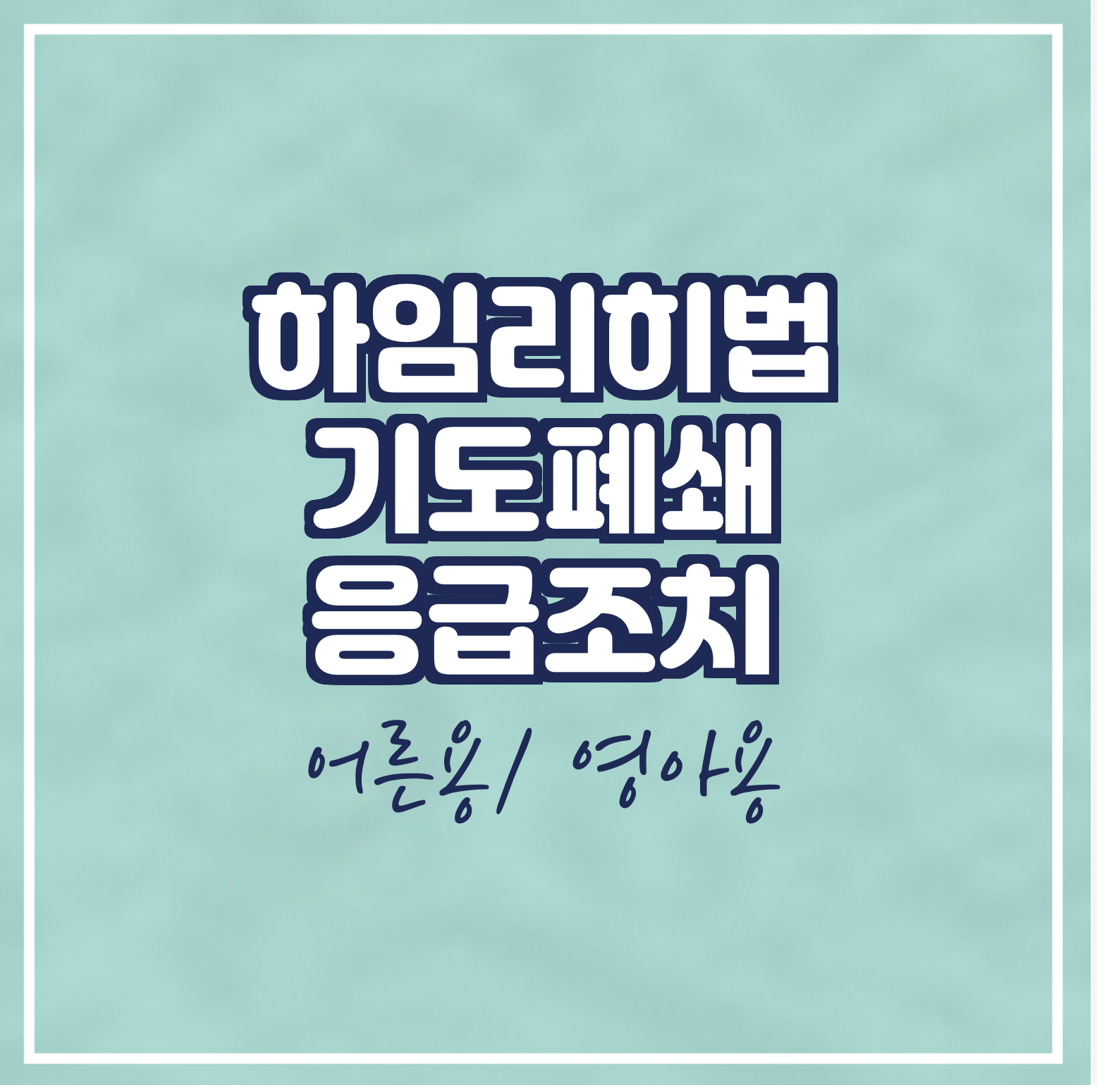 하임리히법-기도폐쇄 응급조치/어른용/영아용