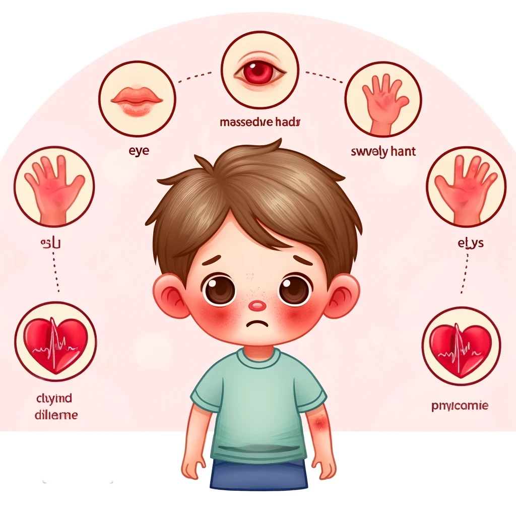 가와사키병 증상의 예시 이미지