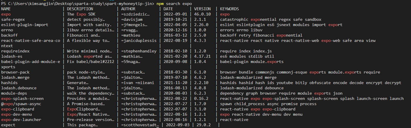 npm_search_화면