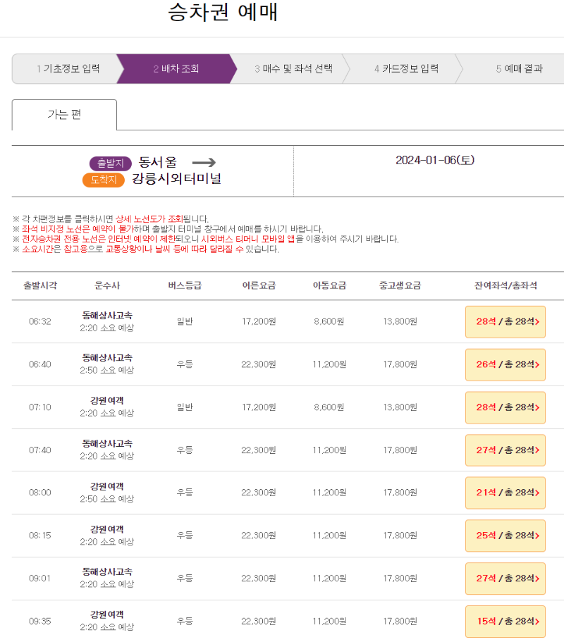 고속버스, 시외버스 예매 방법