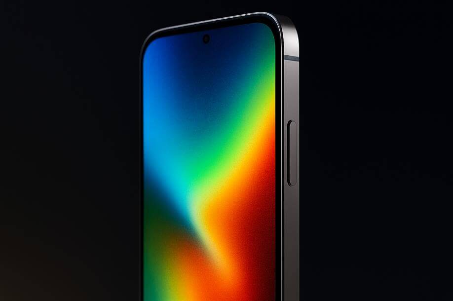 얇은 베젤과 선명한 OLED 화면을 강조한 아이폰 17