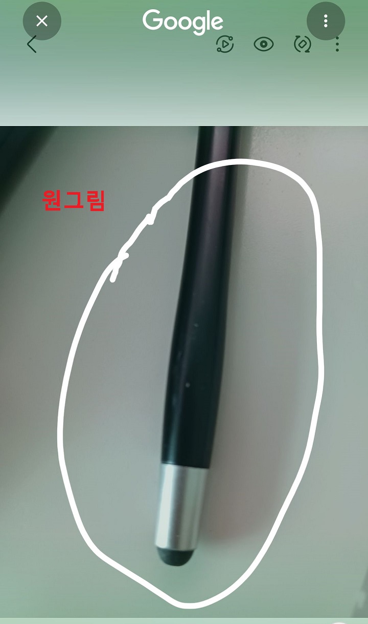 검색할 부분 원으로 그림