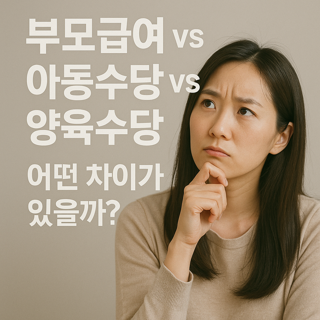 부모급여 vs 아동수당 vs 양육수당 : 어떤 차이가 있을까?