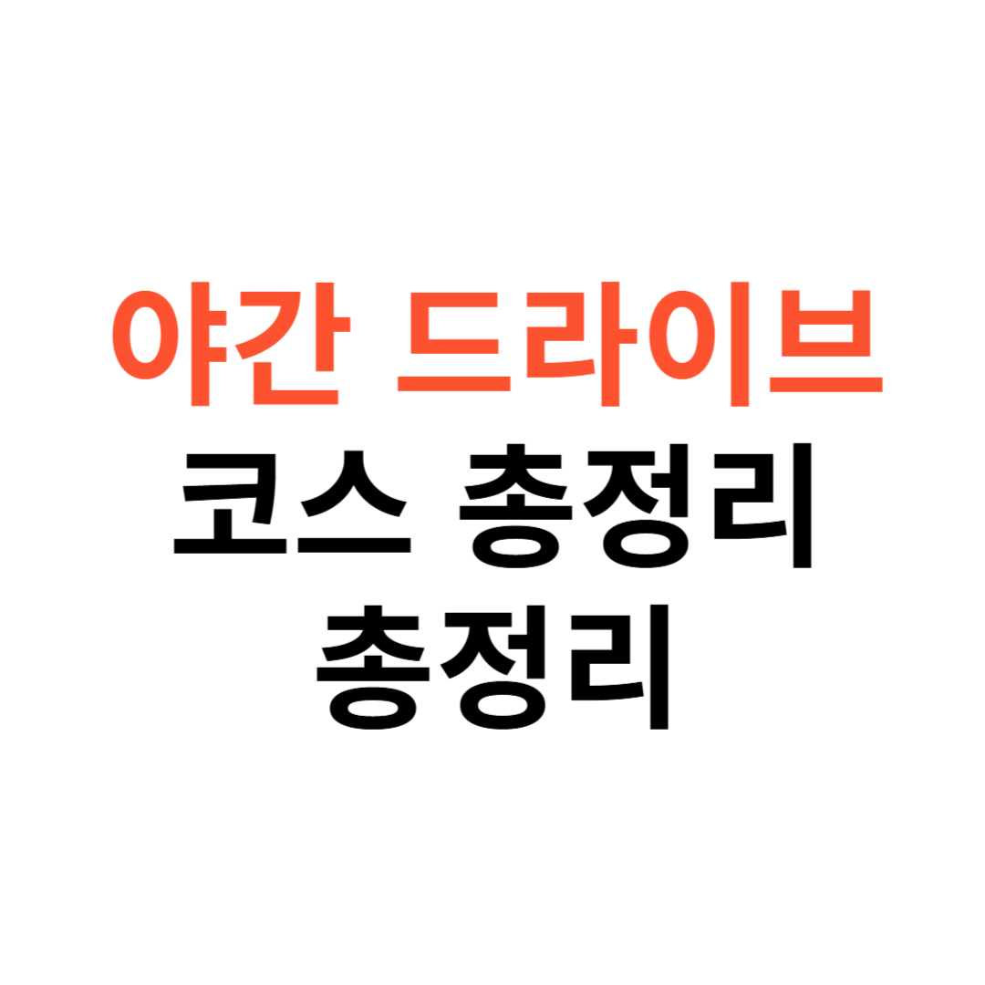 야간 드라이브 코스