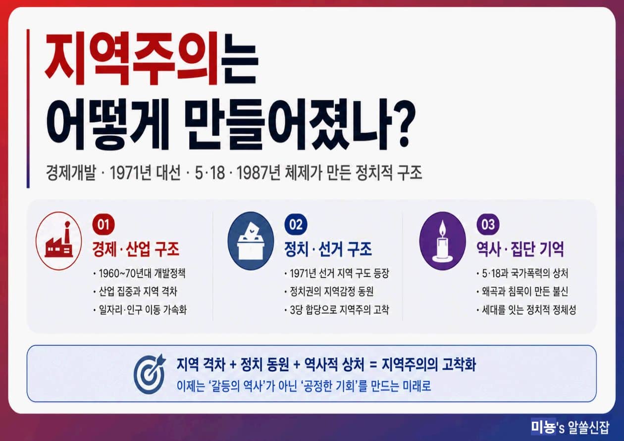 지역주의는 어떻게 만들어졌나?｜경제개발&middot;1971년 대선&middot;5.18&middot;1987년 체제가 만든 한국 정치의 오래된 균열