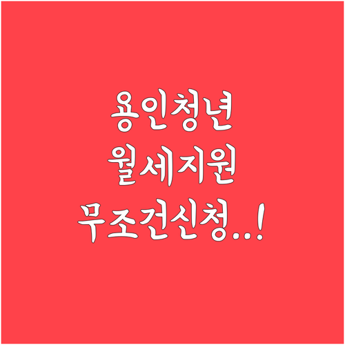 용인 청년 월세지원 소득 기준과 무주..
