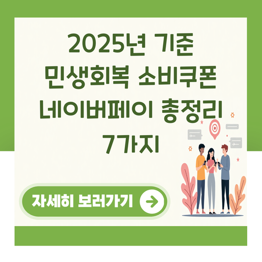 2025년 기준 민생회복 소비쿠폰 네이버페이 총정리 7가지 대표 이미지