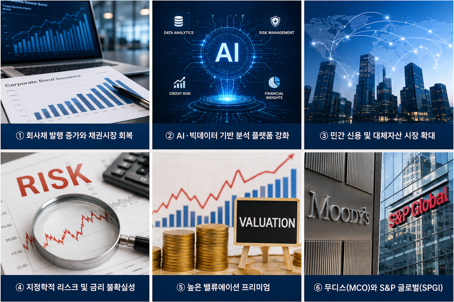 2026년 미국 신용평가 산업 및 관련주 전망: 무디스(MCO)와 S&amp;P 글로벌(SPGI) 분석