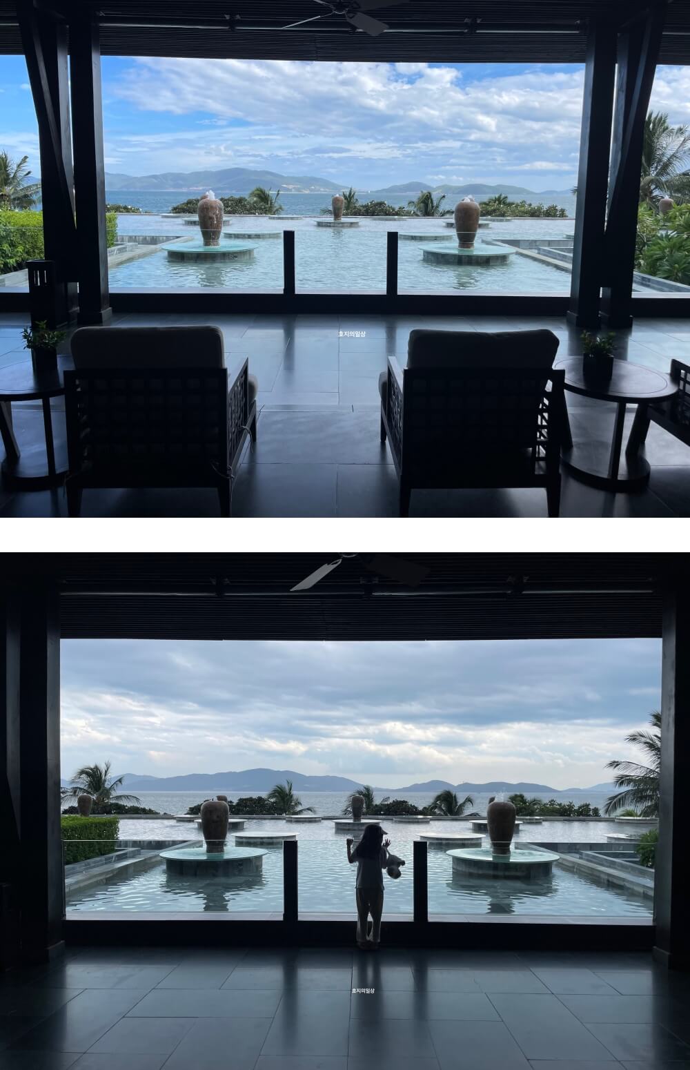 베트남 나트랑 아미아나 리조트 - 로비 분수 앞 좌석