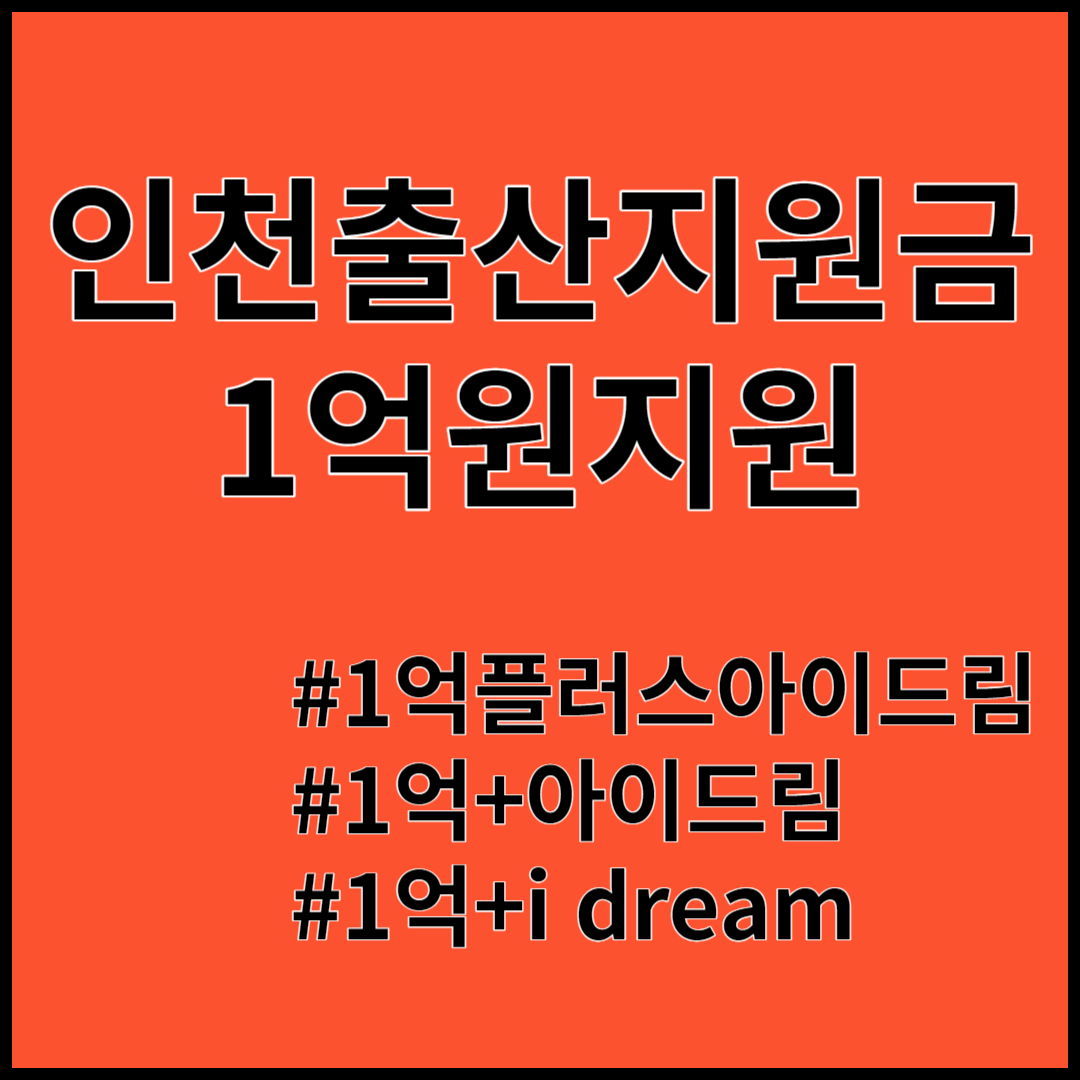 인천에서 출산 ; 총 1억원 지원받기 - 1억 플러스 아이드림(i-dream)
