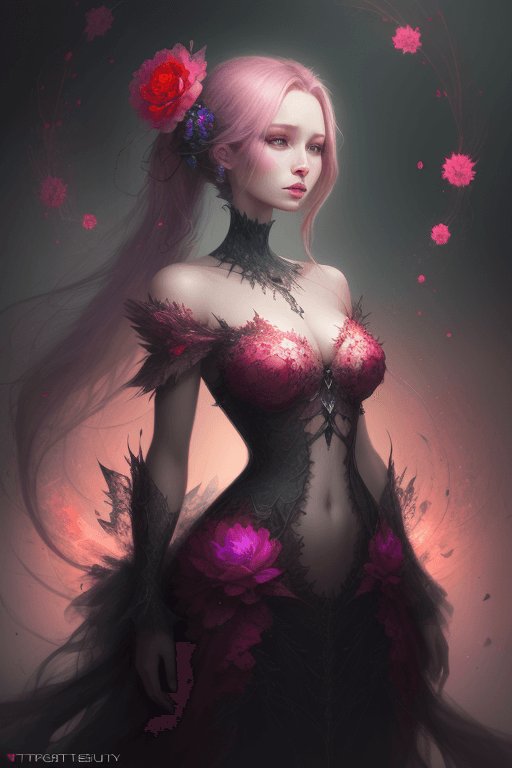 Playground AI로 생성한 그림(2) - 어두운 에너지를 뿜어내는 여성