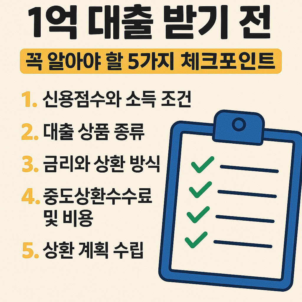 1억 대출 받기 전 알아야 할 5가지 체크포인트