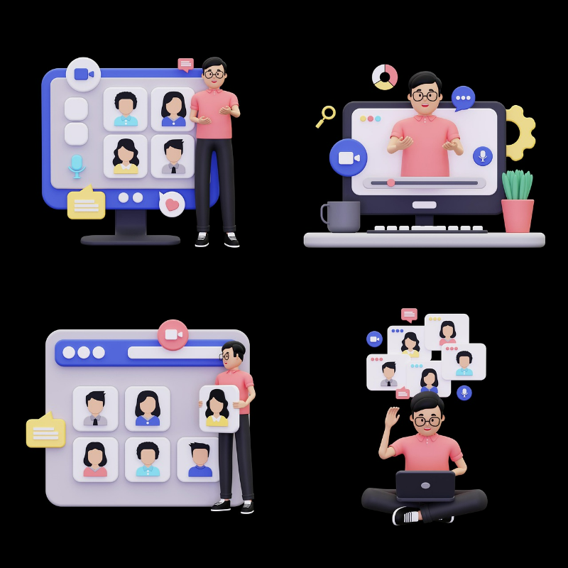 30대 직장인들이 N잡러로 도전하는 모습을 담은 일러스트