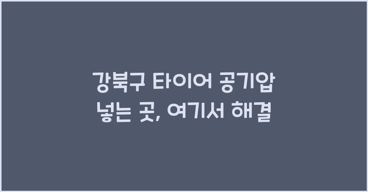 강북구 타이어 공기압 넣는 곳