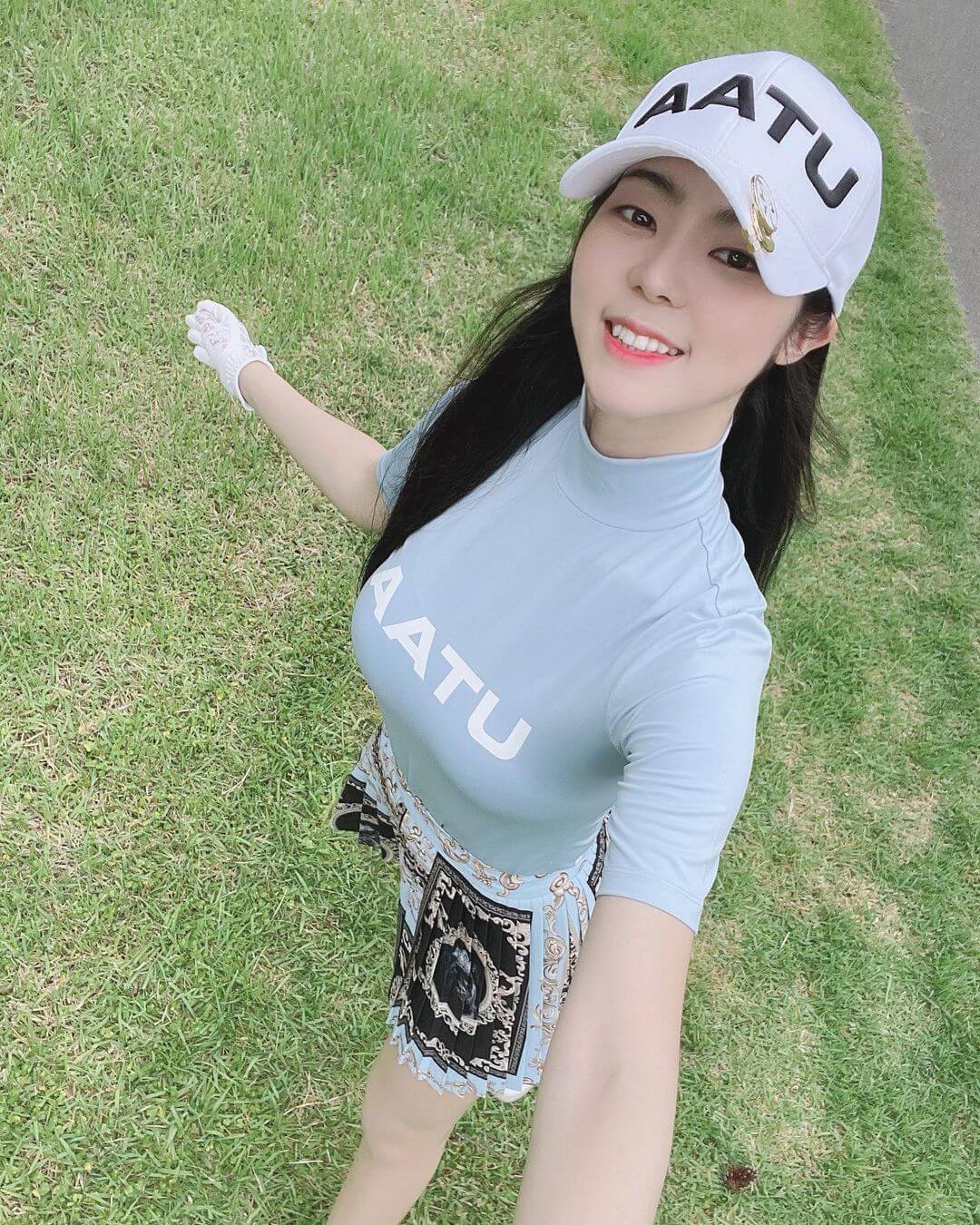 골프장에서 서리나 셀카