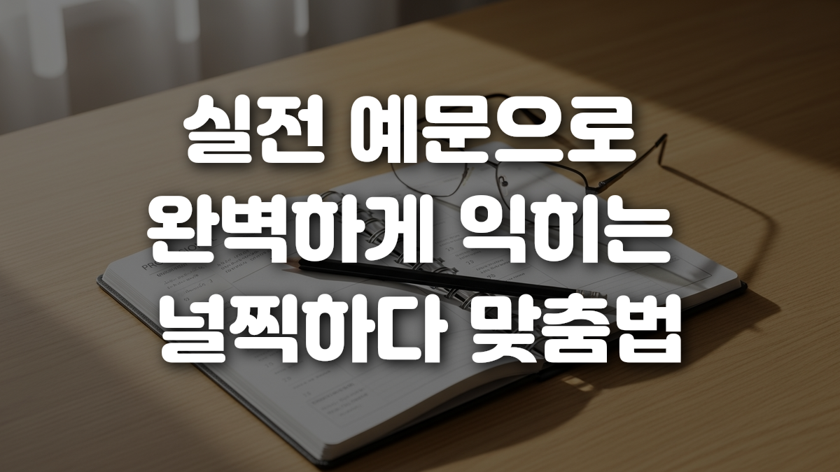 실전 예문으로 완벽하게 익히는 널찍하다 맞춤법