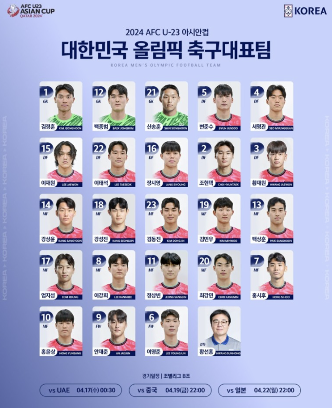 2024 U23 아시안컵 한국 대 일본 축구 무료 축구 중계