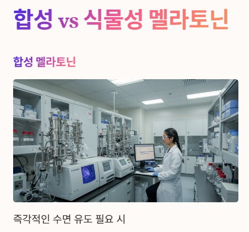 합성 멜라토닌 vs 식물성 멜라토닌