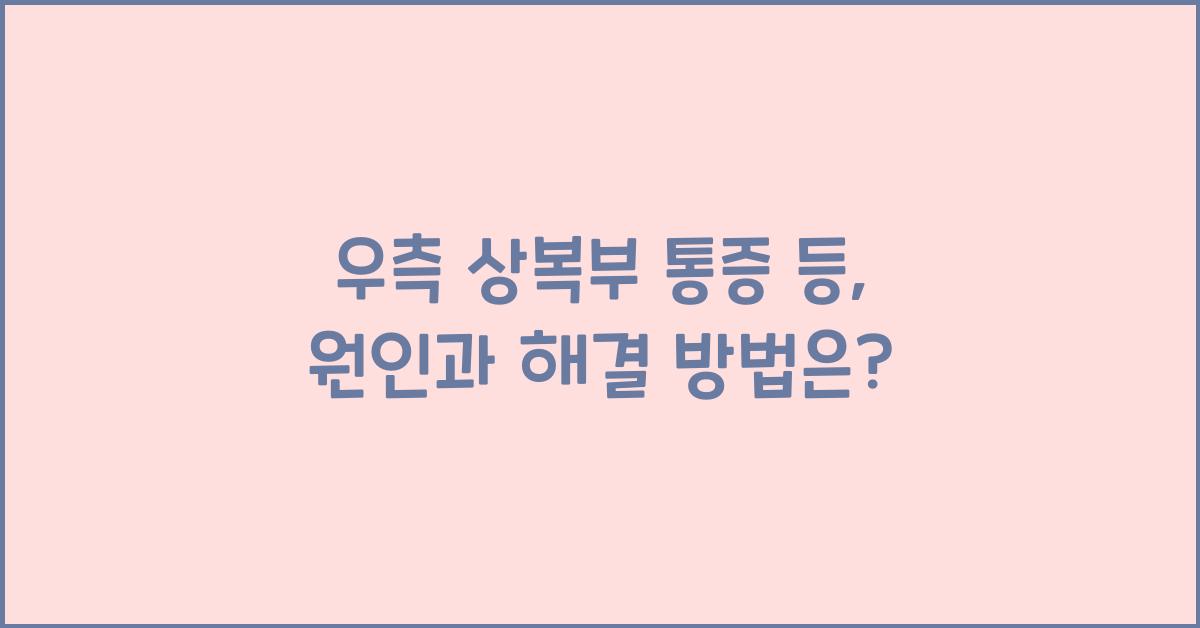 우측 상복부 통증 등