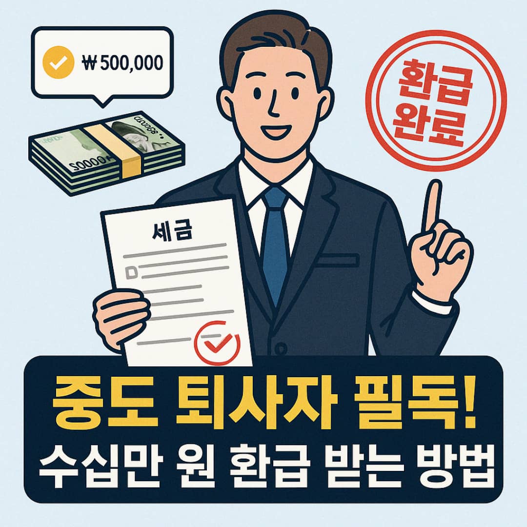 2025 중도 퇴직자 종합소득세 환급 가이드연말정산 못했어도, 수십만 원 환급 받을 수 있습니다!