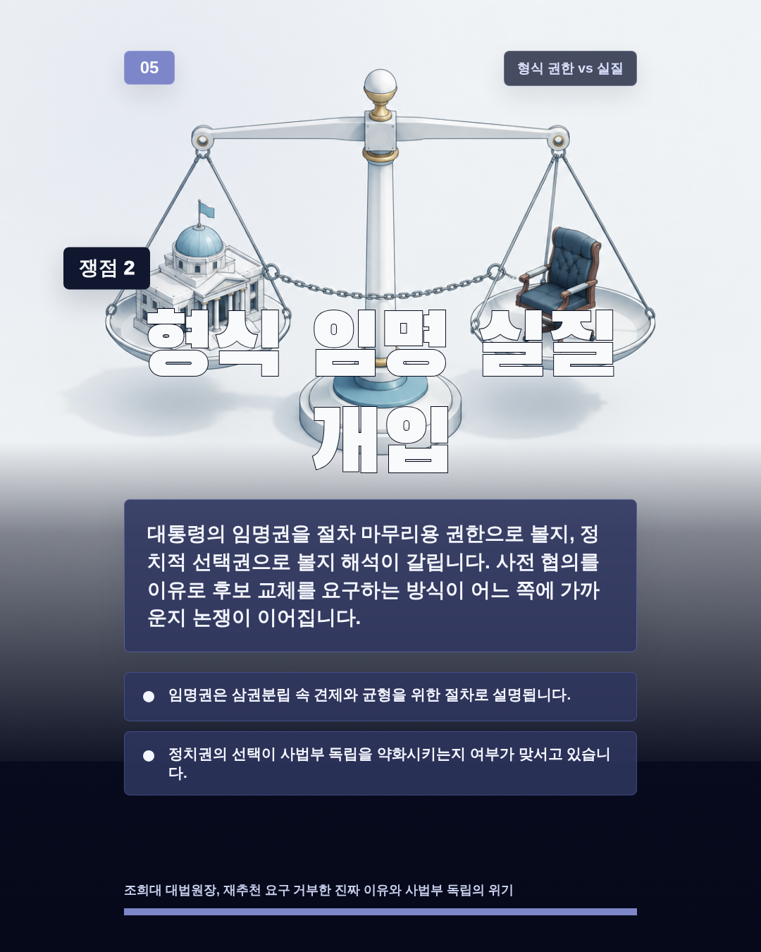 형식 임명 실질 개입