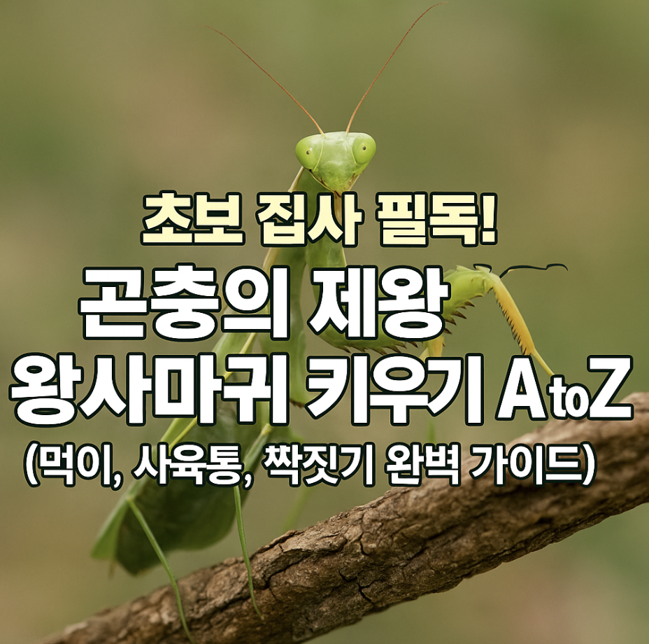 초보 집사 필독! 곤충의 제왕 왕사마귀 키우기 A to Z (먹이, 사육통, 짝짓기 완벽 가이드)