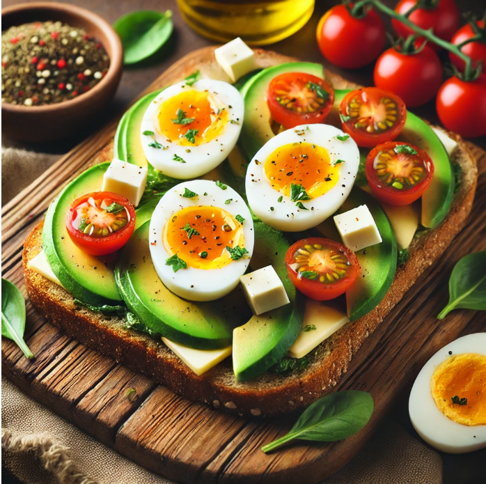 곡물빵 오픈 샌드위치