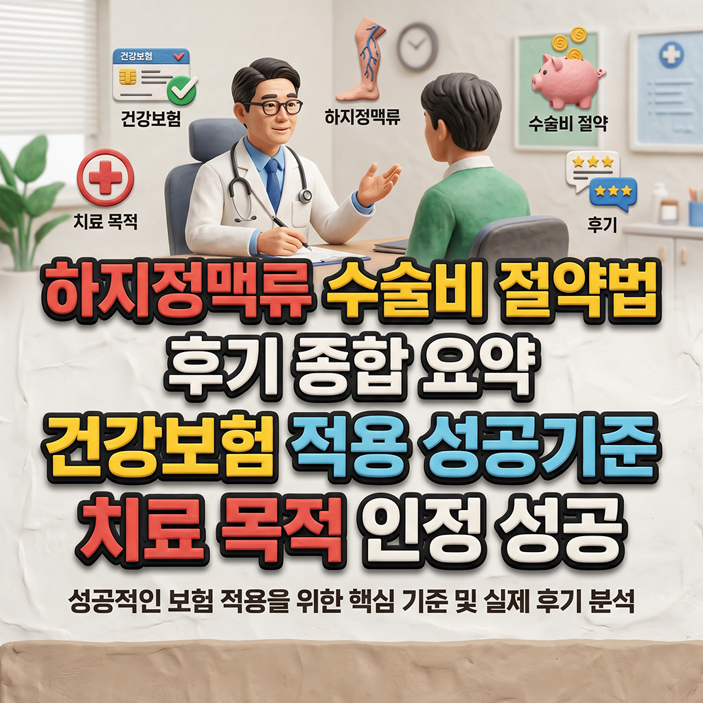 하지정맥류 수술비 아끼는 법: 치료 목적 인정받아 건강보험 적용 성공한 후기 및 기준 총정리