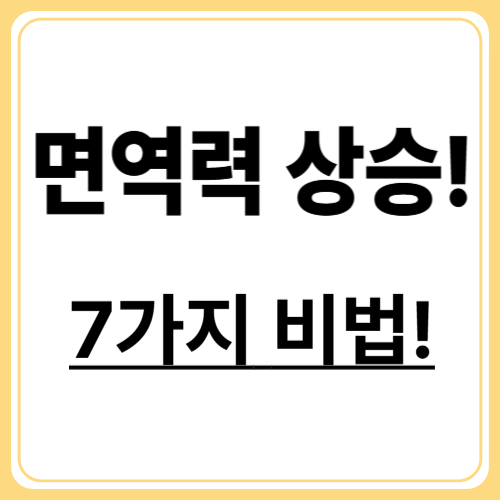 면역력 높이는 최고의 자연요법 7가지