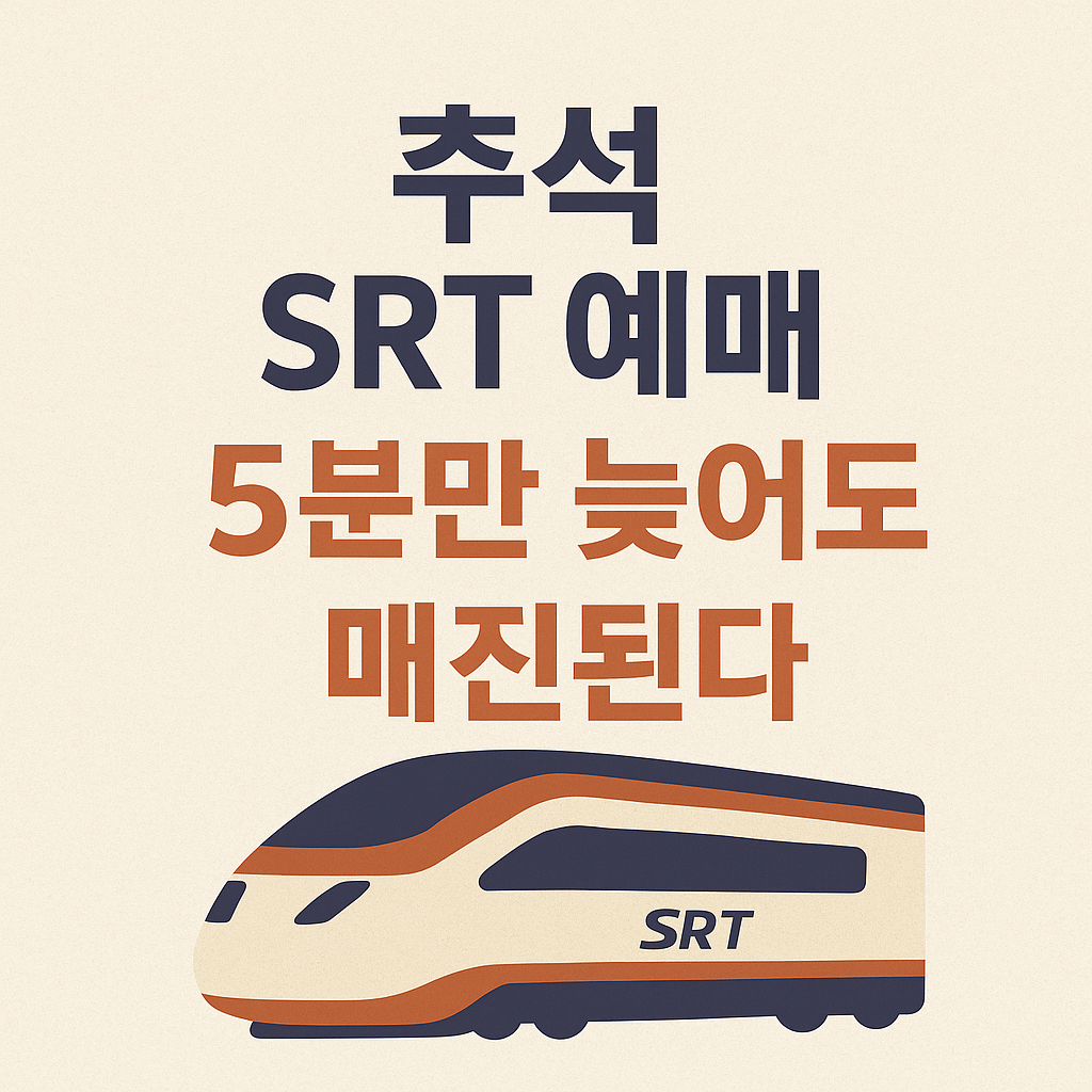 추석연휴 고향가는길, SRT 예매 선점이 답이다