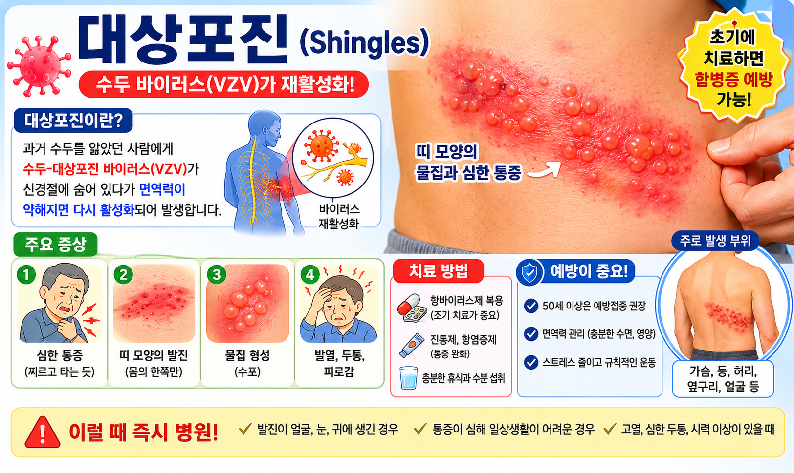 대상포진 증상과 수포 특징