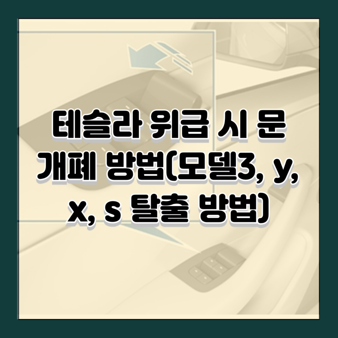 테슬라 위급 시 문 개폐 방법(모델3, y, x, s 탈출 방법)